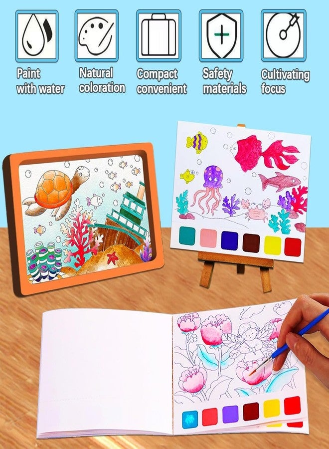 Kidology كتب ألوان مائية للأطفال من كيدولوجي، كتاب رسم مع 20 ورقة، وفرشاة واحدة، كتاب ألوان مائية صغير، لعبة مونتيسوري تعليمية، هدية للأولاد والبنات، نشاط فني وحرفي للسفر (كتاب رسم من 3 قطع) - Image 5